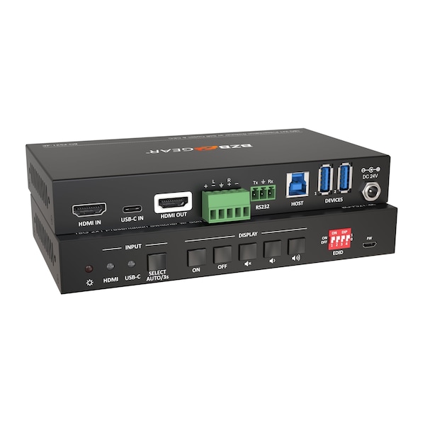 2-Port 4K UHD KVM And Presentation Switcher With HDMI, USB-C And Us 3.0